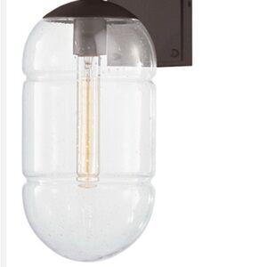 Troy Lighting Poston Outdoor Wall Sconce in Textured Bronze and Glass - New